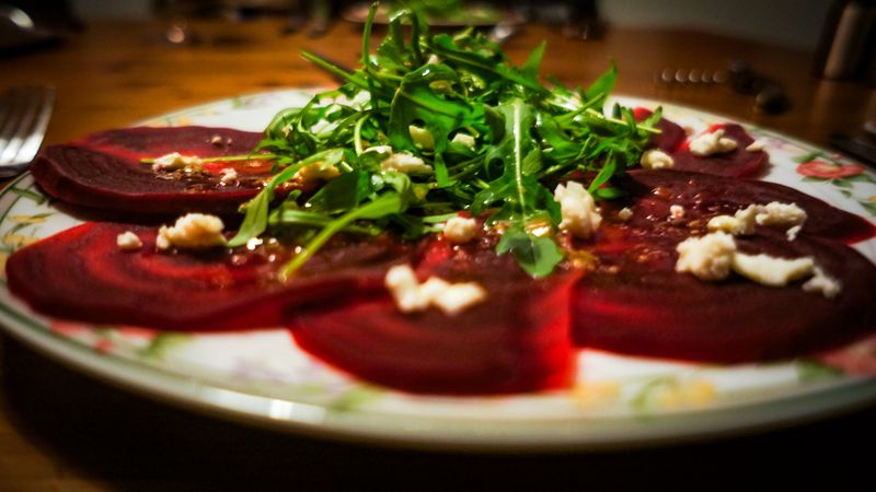 Red beet carpaccio
